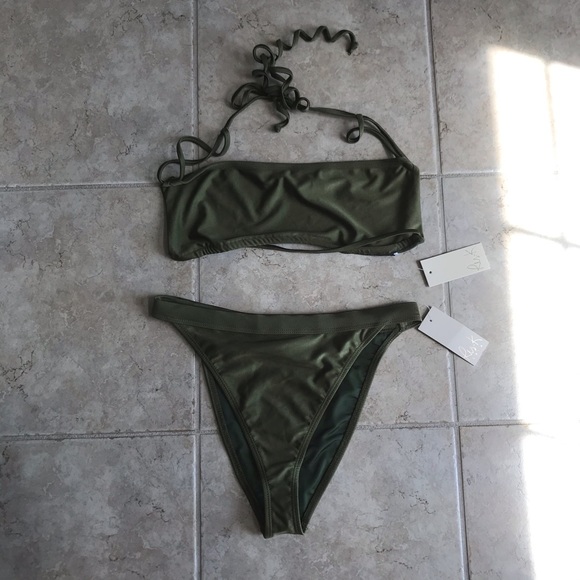 NWT Ris-K Moss Shimmer Bikini - Picture 3 of 10